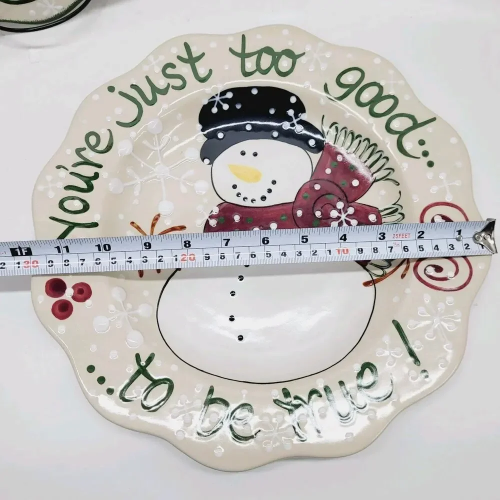 3 PC Set EXPRESSLY YOURS Serving Platter Plate & Bowl Vintage Christmas Pottery